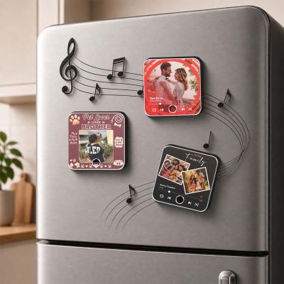 Personalized Gift for Pet Lover, Custom Musical Fridge Magnet with Photo & Song, Pet Lover Keepsake for Dog & Cat Lovers, Pet Memory Gift, Birthday Gift for Pet Parents